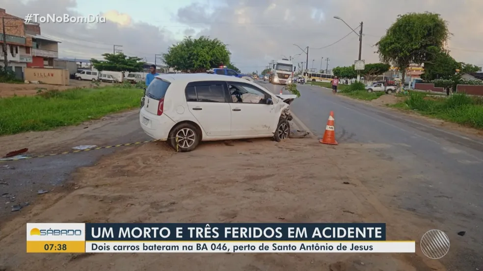 Homem morre e três pessoas ficam feridas após colisão entre veículos em rodovia no recôncavo da Bahia.