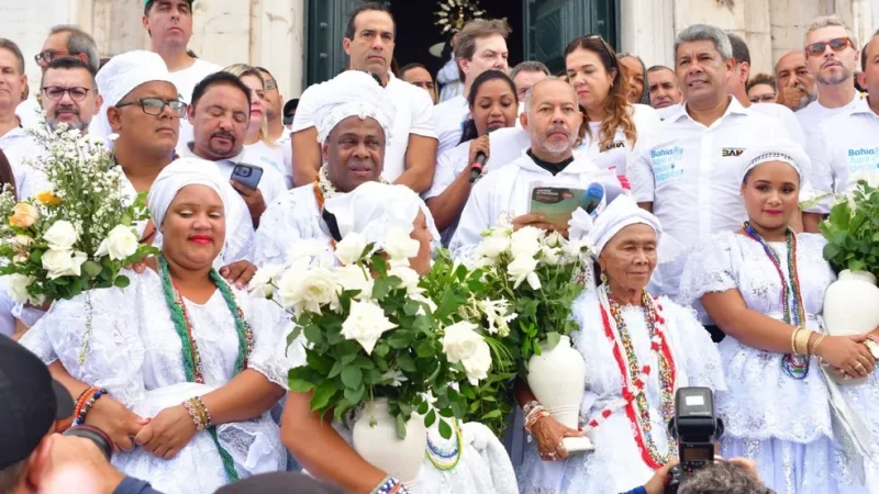 Estreantes como governador e prefeito na Lavagem do Bonfim, Jerônimo e Bruno Reis comemoram volta do festejo popular: ‘celebração de fé’